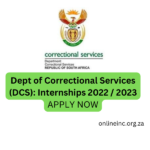 Correctional Services (DCS): Internships 2022 / 2023