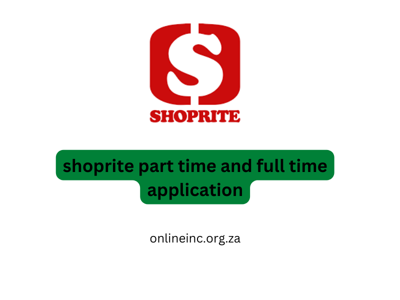shoprite part time and full time application