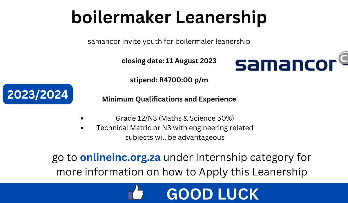 Samancor Boilermaker Learnerships 2023/2024 onlineinc