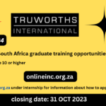 Truworths South Africa graduate training opportunities