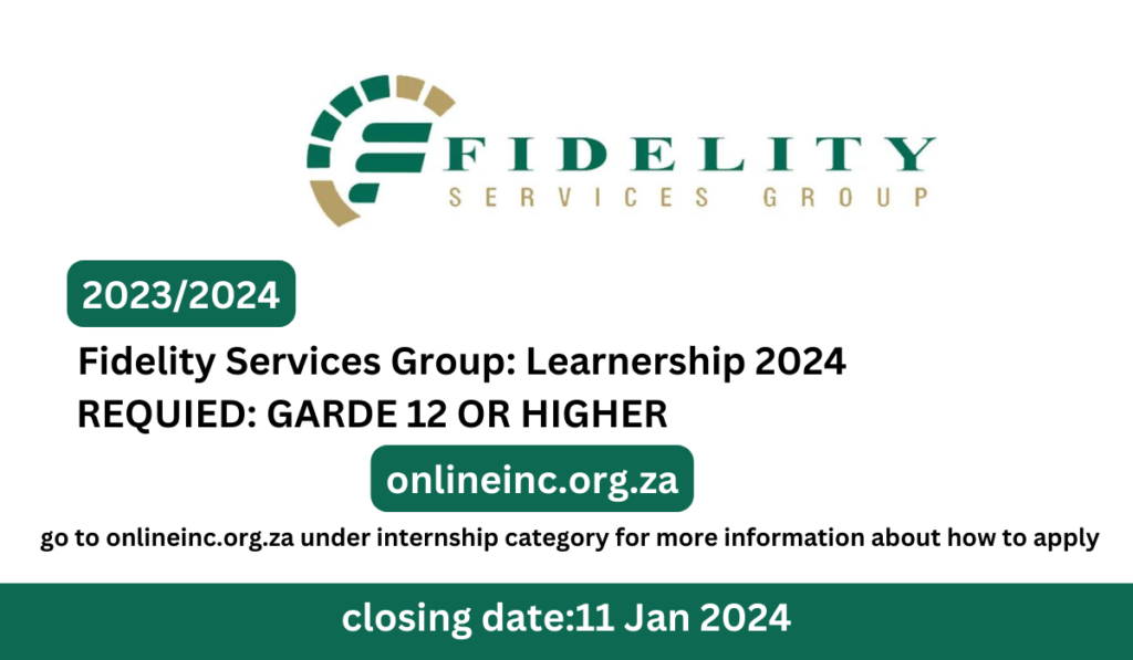 Fidelity Services Group: Learnership 2024