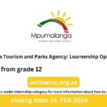 Mpumalanga Tourism and Parks Agency: Learnership Opportunities