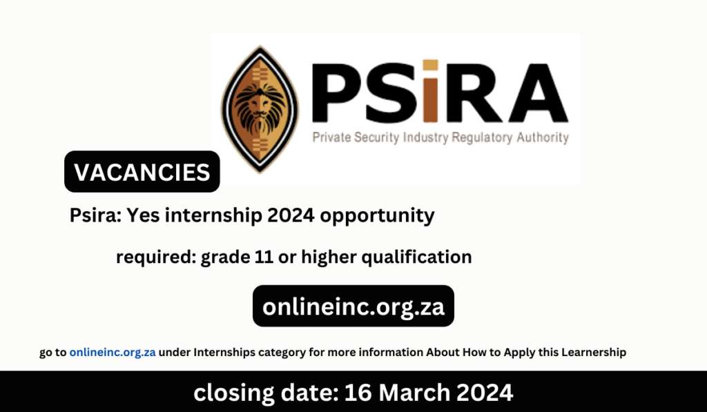Psira: Yes internship 2024 opportunity