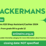 Ackermans X15 Shop Assistant/Cashier 2024