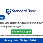 Standard bank  Data Science Graduate Programme 2024