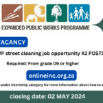 EPWP job opportunity X3 POSTS 2024