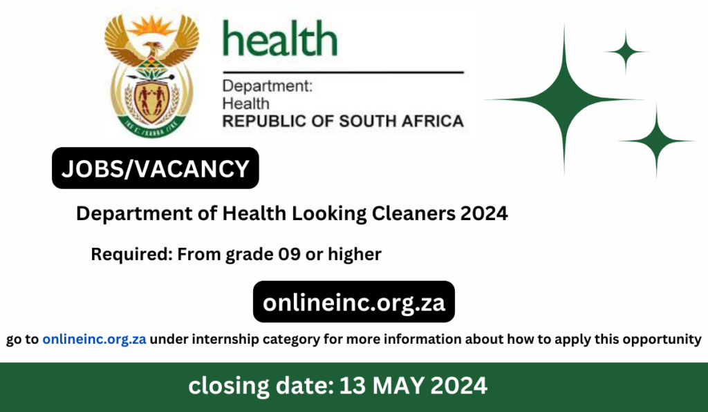 Department of Health Looking Cleaners 2024
