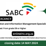 Remuneration and Information Management Specialist At sabc 2024