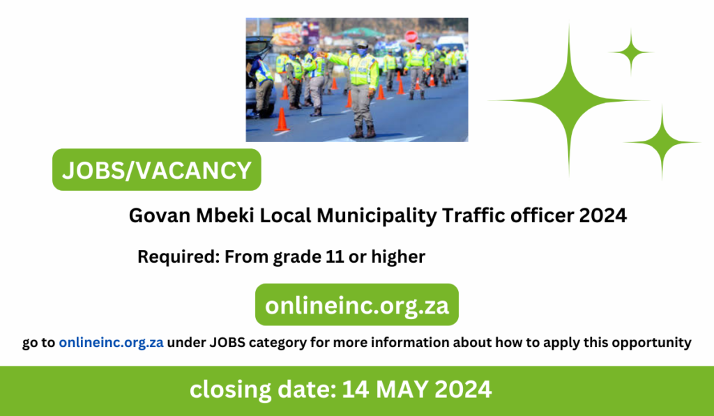 Govan Mbeki Local Municipality Traffic officer 2024