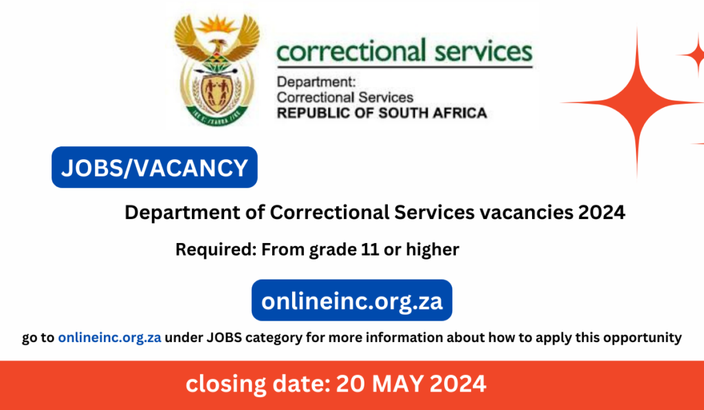 Department of Correctional Services vacancies 2024