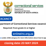 Department of Correctional Services vacancies 2024