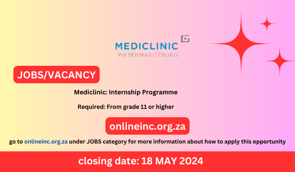 Mediclinic: Internship Programme 2024/2025