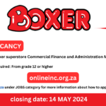 Boxer superstore Commercial Finance and Administration Manager